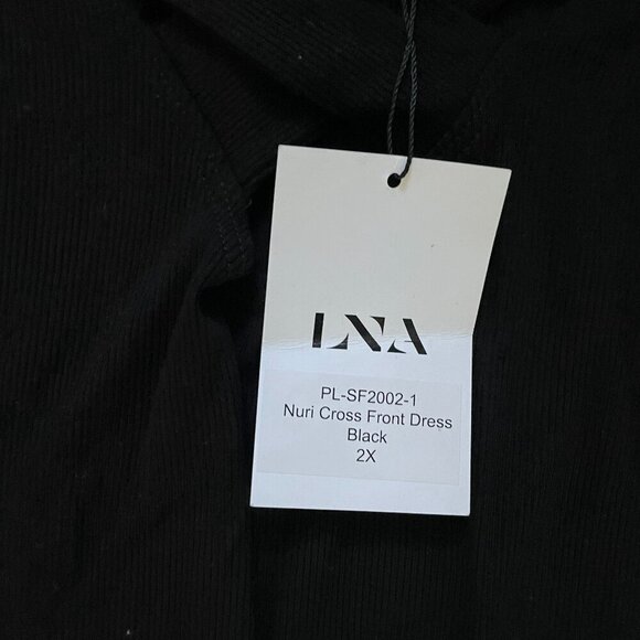 LNA Clothing Nuri Cross Front Dress Women's Black Size 2X Classic Evening Preppy - Picture 5 of 8